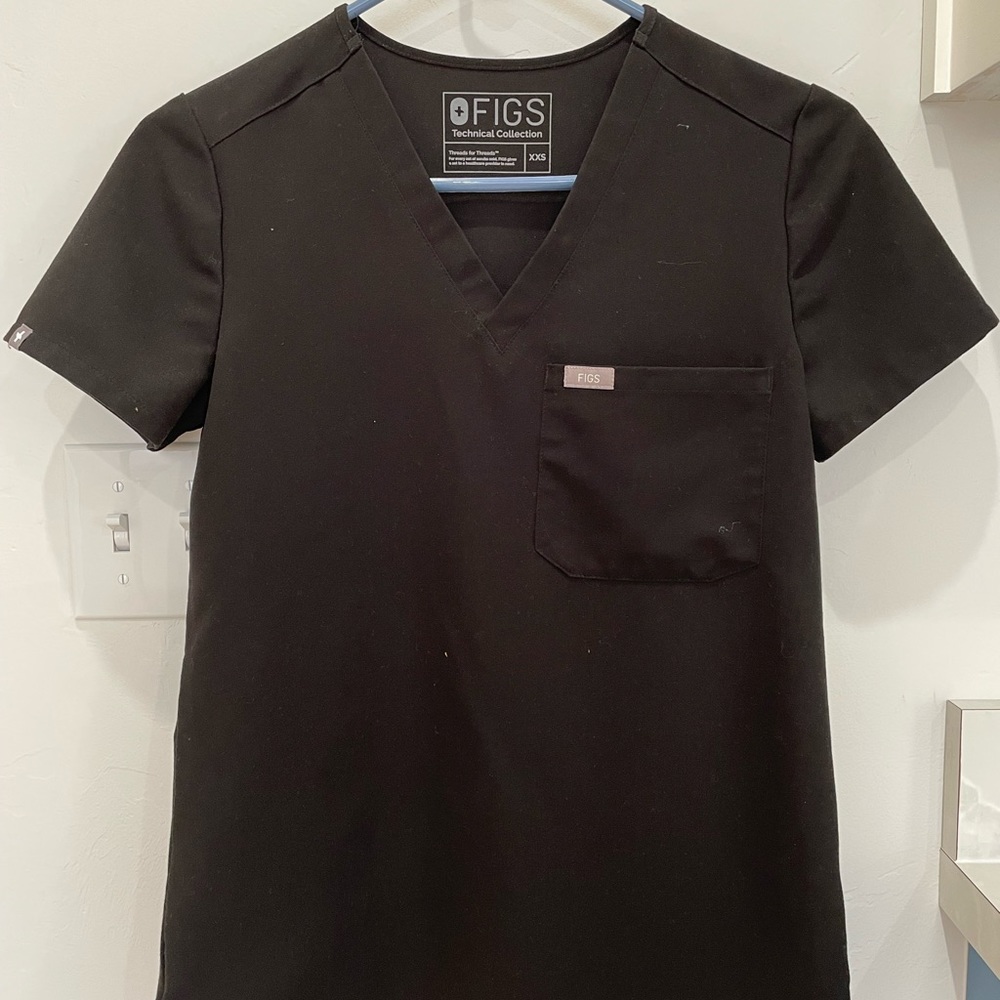 Figs Catarina Top Black XXS